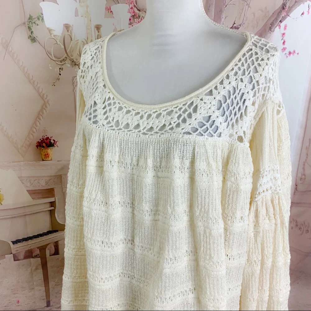 Free People Someday Crochet Eyelet Be…
